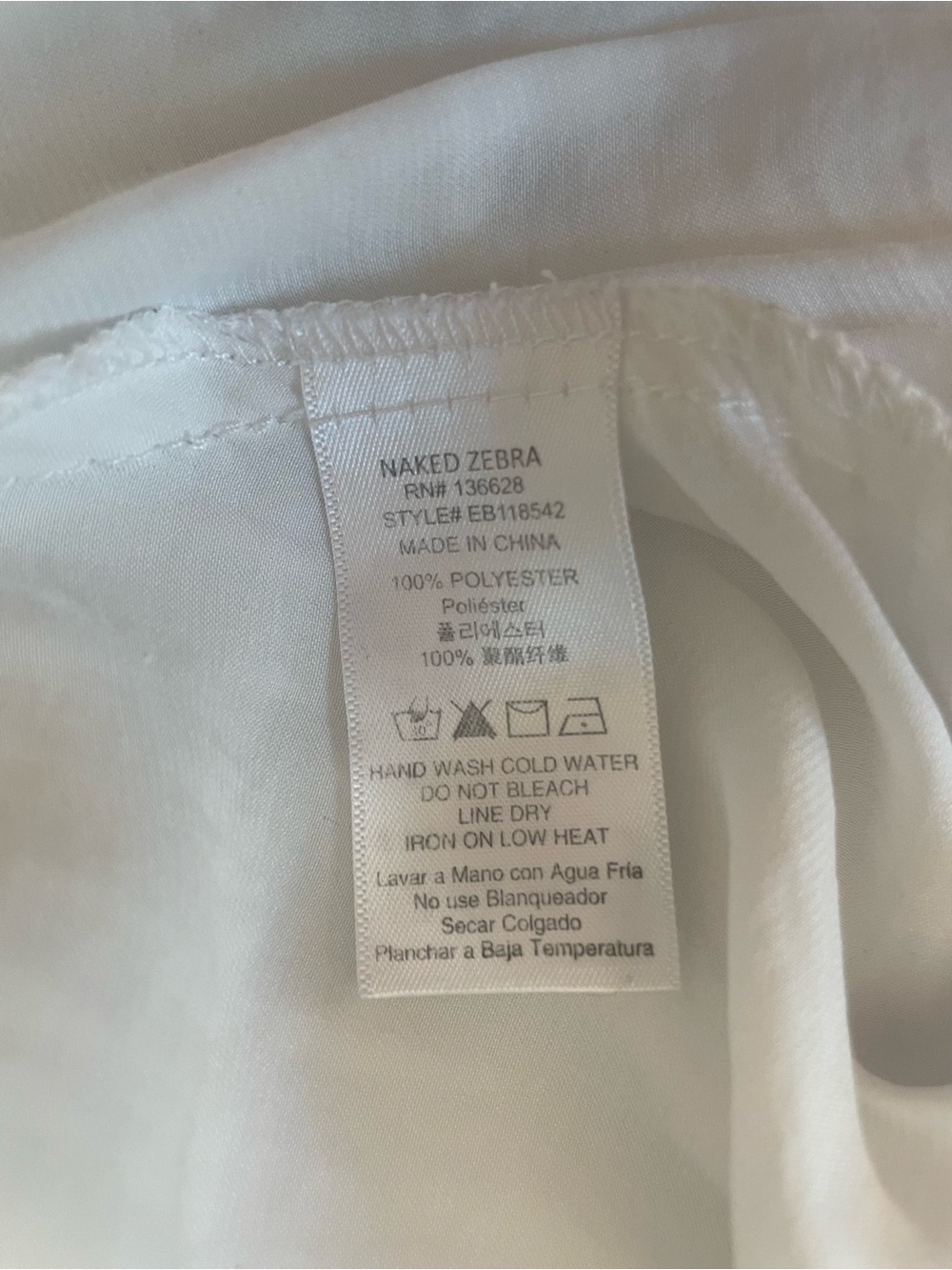 Naked Zebra White Women's Dolman Sleeve Pullover Balloon Blouse Top L - Picture 7 of 7